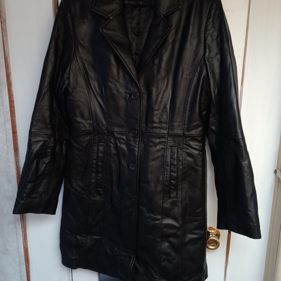 Women's Leather Button Front Stroller Jacket - Large (L) - Picture 2 of 11